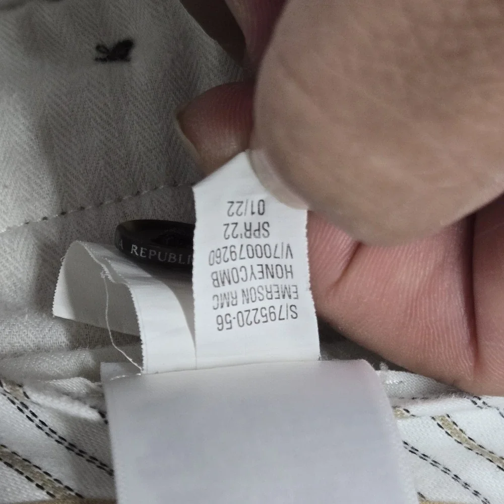 Banana Republic Men Pants 34X34 Tan Chino Twill Emerson Straight‎ Fit Button